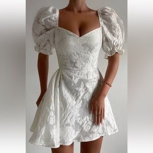 Showpo White Floral Lace Wedding Dress